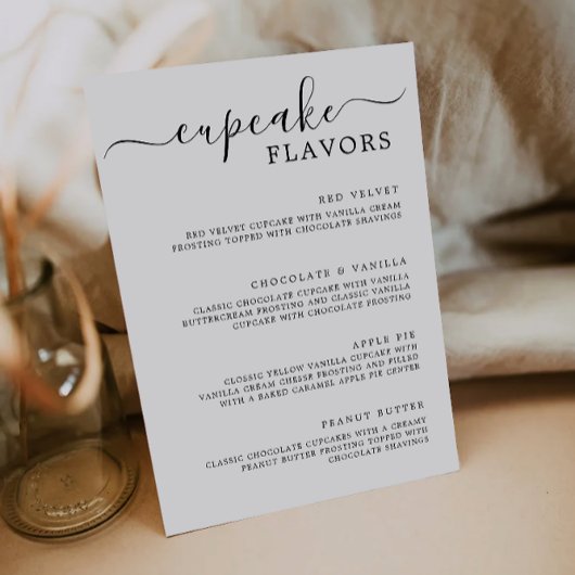 Cupcake Menu Teken Minimalistische bruiloft Cupcak Kaart