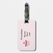 Cupcake met Cherry Bagagelabel (Achterkant verticaal)