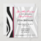 Cupcake met Cherry Invitation - Zebra Print /Pink Kaart (Achterkant)