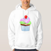 Cupcake met Cherry Op Top Mannen Hoodie (Voorkant)