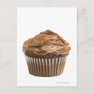 Cupcake met chocoladeijs, studioshot briefkaart