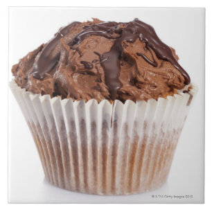 Cupcake met chocoladeijs tegeltje