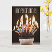 Cupcake met de Kaart van de Verjaardag van de (Gele Bloem)