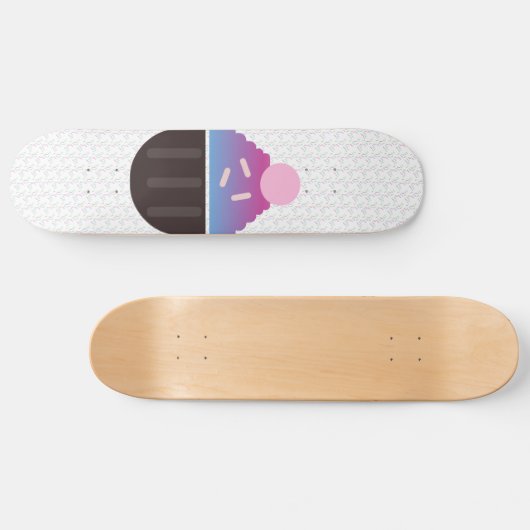 Cupcake met Frosting Name Sprinkles Skateboard (Horizontaal)