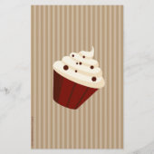 Cupcake met Soft Mocha Stripes Flyer (Achterkant)