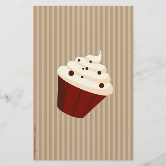 Cupcake met Soft Mocha Stripes Flyer (Achterkant)