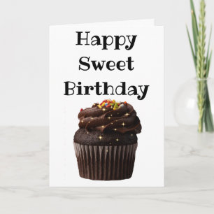 Cupcake met sprankelingen Happy Sweet Birthday Kaart