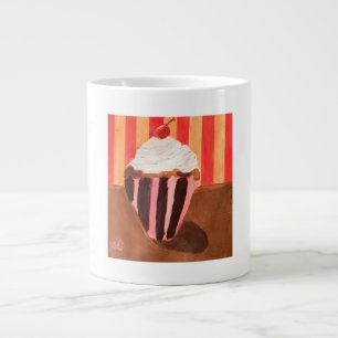 Cupcake met vanille glazuur extra grote beker