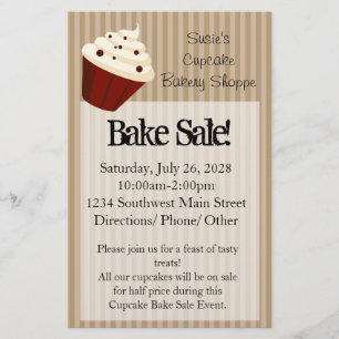 Cupcake met zachte mokkastrepen flyer