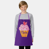 Cupcake NAME bakken apron paarse waterverf Schort (Gedragen)