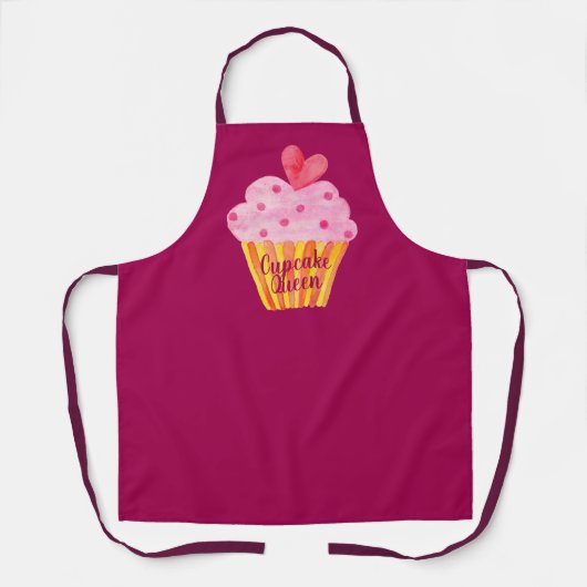 Cupcake NAME cuire aquarelle personnalisée tablier (Recto)