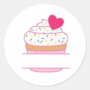 Cupcake Name Drop Ronde Sticker