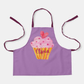 Cupcake NOM tablier de cuisson couleur violet (Recto)
