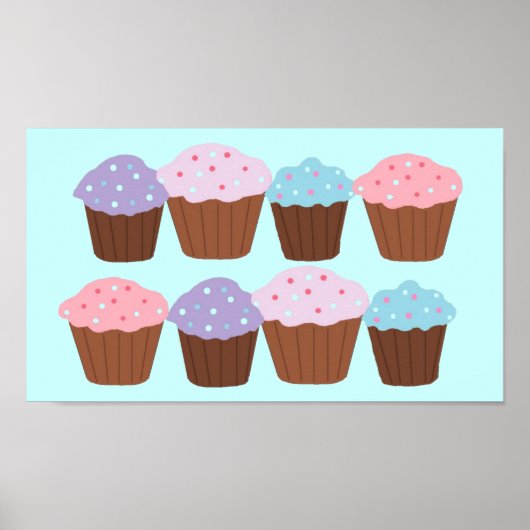 Cupcake-object met roze rand poster (Voorkant)