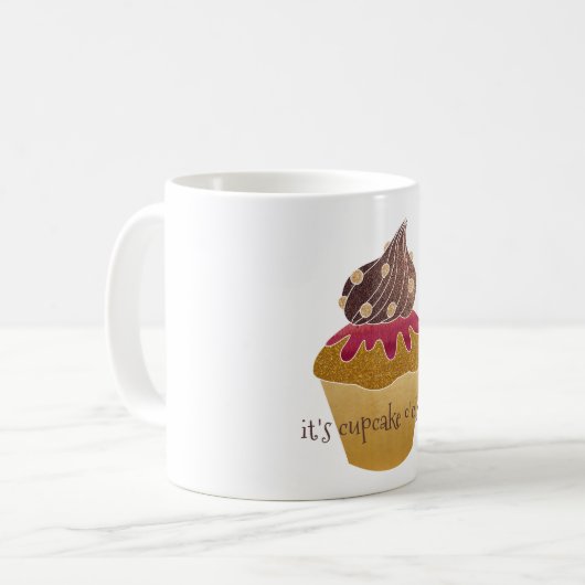 Cupcake O'clock Cupcake Café Aquarelle Mug (Devant gauche)