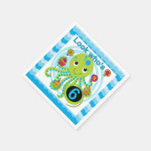 Cupcake Octopus 6th Birthday Paper Napkins Servetten (Hoek)