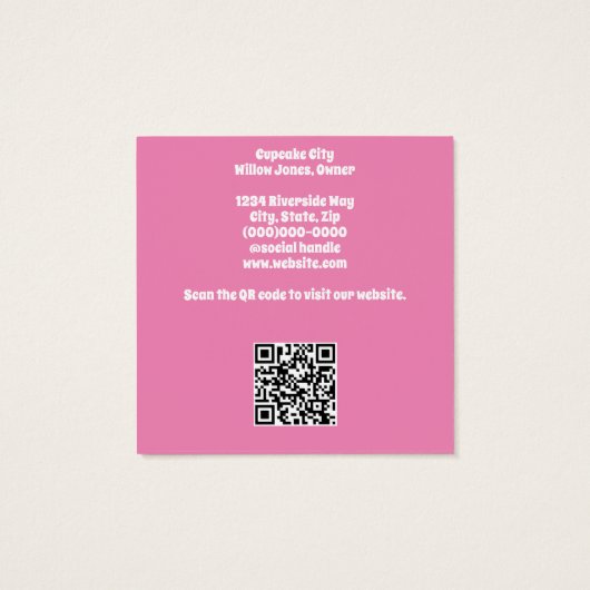 Cupcake of Bakkerij Visitekaartje (Achterkant)