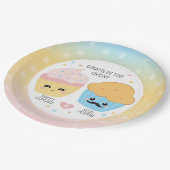 Cupcake of Stud Muffin Gender onthullen Papieren Bordje (Gekanteld)