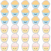 Cupcake of Stud Muffin Gender Reopenbaarmakingsfee Sticker (Voorkant)