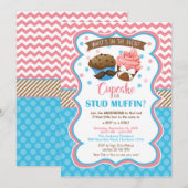 Cupcake of Stud Muffin Gender Reopenbaarmakingsuit Kaart (Voorkant / Achterkant)