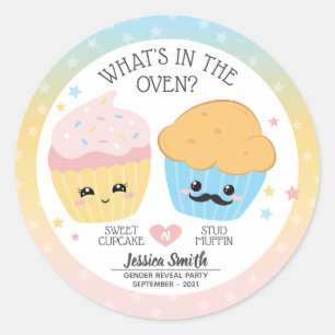 Cupcake of Stud Muffin Ronde Sticker