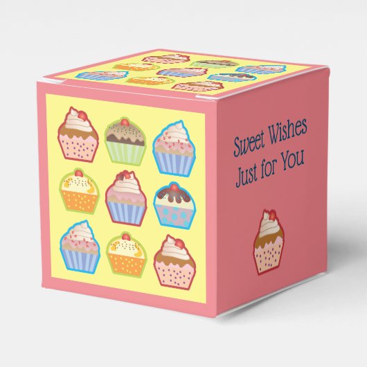 Cupcake-ontwerp Bedankdoosjes (Voorkant Zijde)