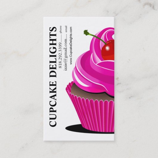 Cupcake-opdrachten - Besmetingen Desserts-paden Visitekaartje (Voorkant)
