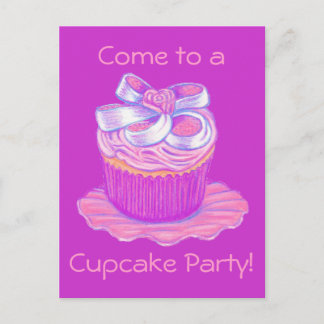 Cupcake Party Briefkaart-uitnodigingen Uitnodiging Briefkaart