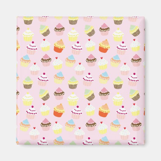 Cupcake Party Magnet Magneet (Voorkant)