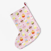 Cupcake Party Stocking Grote Kerstsok (Achterkant (Hangend))