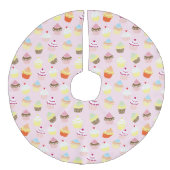 Cupcake Party Tree Skirt Imitatie Linnen Kerstboom Kleed (Voorkant)