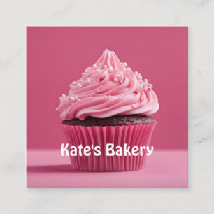 Cupcake Pastel Roze Bakkerij Gebak Chef Catering Vierkante Visitekaartje