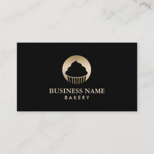 Cupcake Pastry Bakery Chef Black & Gold Visitekaartje