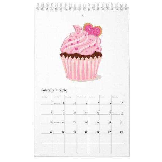 Cupcake Pastry Calendar Kalender (Feb 2026)