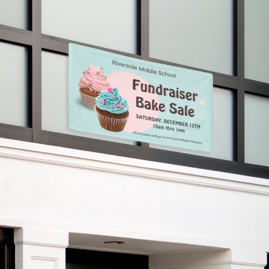 Cupcake Pastry School Kerk Fundraiser Bake Sale Spandoek (Buitenkant Gebouw)