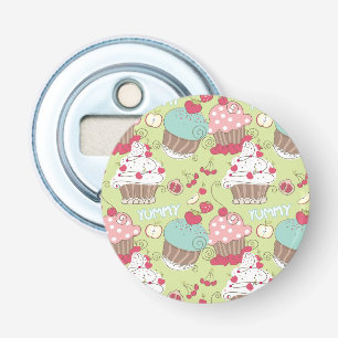 Cupcake-patroon Button Flesopener