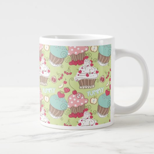 Cupcake-patroon Extra Grote Beker (Rechts)