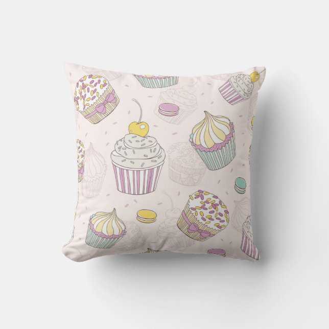 Cupcake-patroon Kussen (Voorkant)
