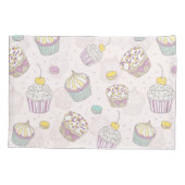 Cupcake-patroon Kussensloop (Achterkant-Links)