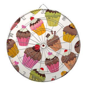 Cupcake patroon, Muffin patroon, Chocolade, Harten Dartbord