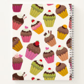 Cupcake patroon, Muffin patroon, Chocolade, Harten Notitieboek (Achterkant)