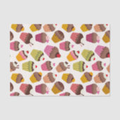 Cupcake patroon, Muffin patroon, Chocolade, Harten Tissuepapier (Voorkant)