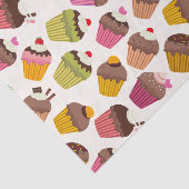 Cupcake patroon, Muffin patroon, Chocolade, Harten Tissuepapier (Detail)