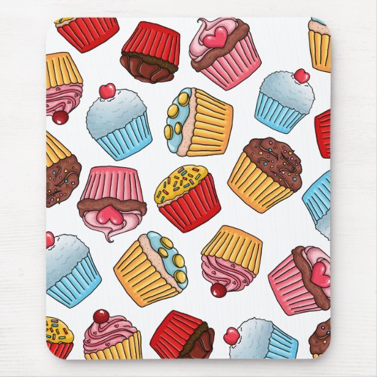 Cupcake-patroon Muismat (Voorkant)