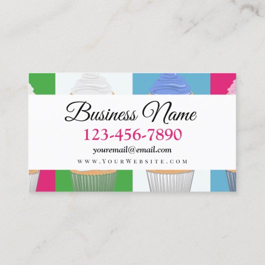 Cupcake-patroon Visitekaartje (Achterkant)