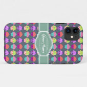Cupcake Pattern MintPersonalized Name Case-Mate iPhone Case (Achterkant (horizontaal))