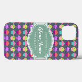 Cupcake Pattern MintPersonalized Name Case-Mate iPhone Case (Achterkant (horizontaal))