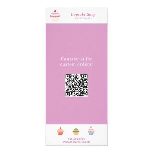 Cupcake Pink Menu & Tarifs Carte Rack (Dos)
