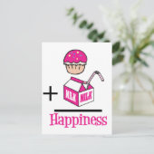 Cupcake plus melkgeluk briefkaart (Staand voorkant)