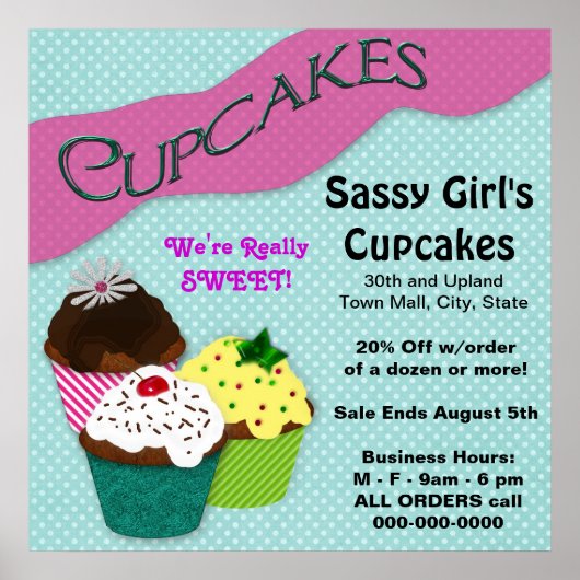 CUPCAKE POSTER - GROTE ADVERTISING - PERSONALIZE (Voorkant)